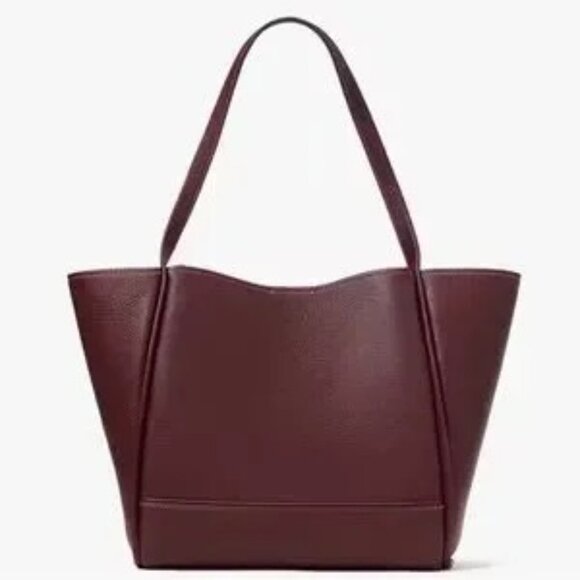 Kate Spade Gramercy Medium Tote Bag Cordovan Pebbled Leather Dual Strap NWT - Picture 3 of 16